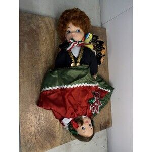 Topsy Turvy Doll From Mexico Plastic Face Reversible Woman/girl